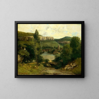 Widok z Ornans - Gustave Courbet — oprawiony obraz na ścianie