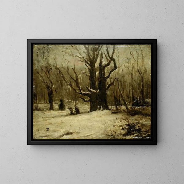 pejzaż zimowy - Gustave Courbet — oprawiony obraz na ścianie