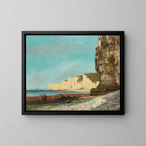 Klify Étretat - Gustave Courbet — oprawiony obraz na ścianie