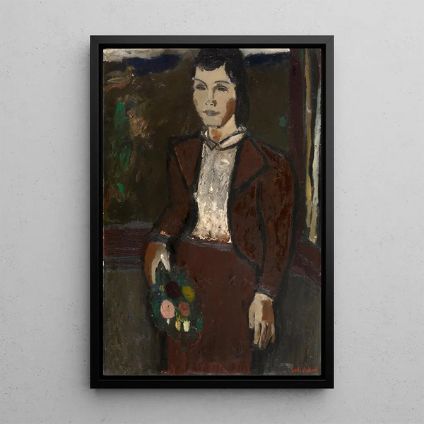 Dziewczyna z bukietem - Gustave De Smet — oprawiony obraz na ścianie