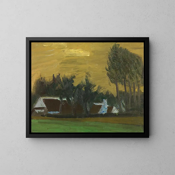 pejzaż z czarnymi drzewami włoskimi - Gustave De Smet — oprawiony obraz na ścianie