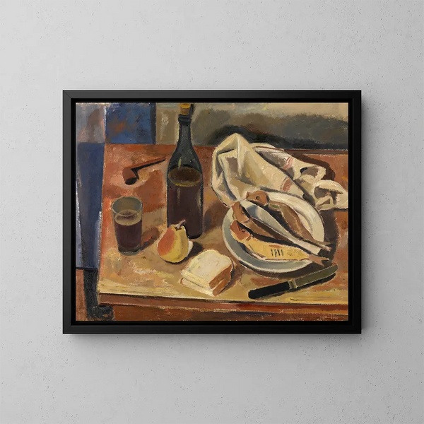 Martwa natura z śledziami - Gustave De Smet — oprawiony obraz na ścianie