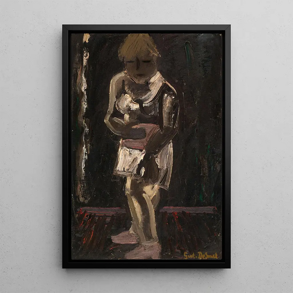 Biała koszula na czarnym tle - Gustave De Smet — oprawiony obraz na ścianie
