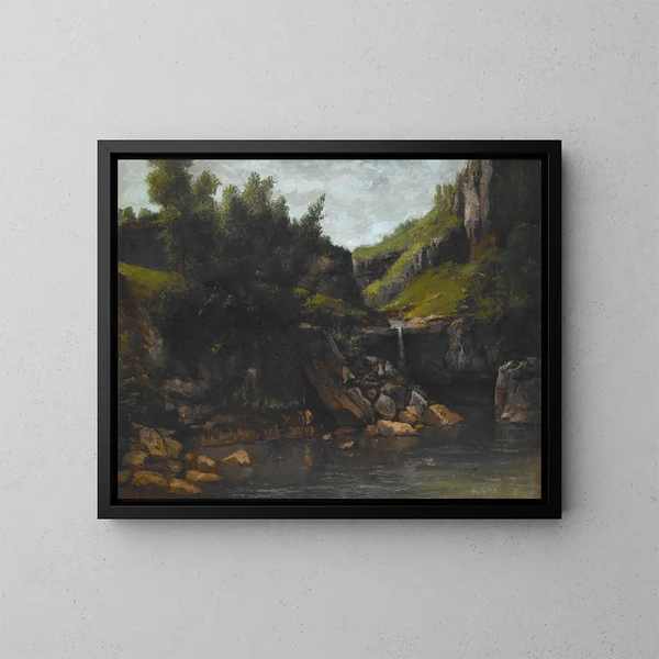 Kaskada w skalistym krajobrazie - Gustave Doré — oprawiony obraz na ścianie