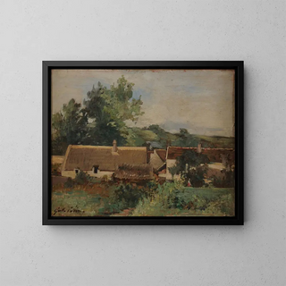 Wieś - Gustave Henri Colin — oprawiony obraz na ścianie