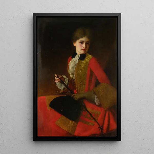Młoda dziewczyna w stroju jeździeckim - Gustave Jean Jacquet — oprawiony obraz na ścianie