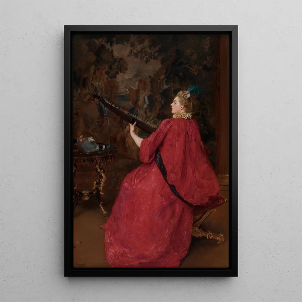 La musicienne - Gustave Jean Jacquet — oprawiony obraz na ścianie