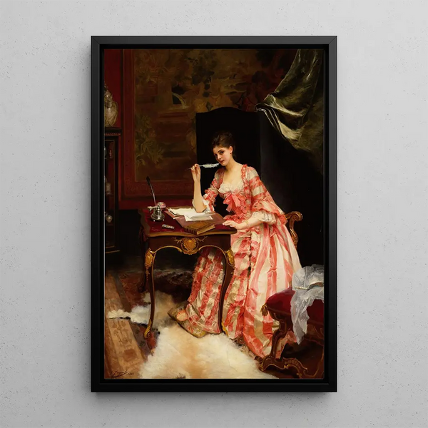 La lettre d'amour - Gustave Jean Jacquet — oprawiony obraz na ścianie