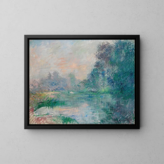 Brzeg Eure, poranny efekt - Gustave Loiseau — oprawiony obraz na ścianie