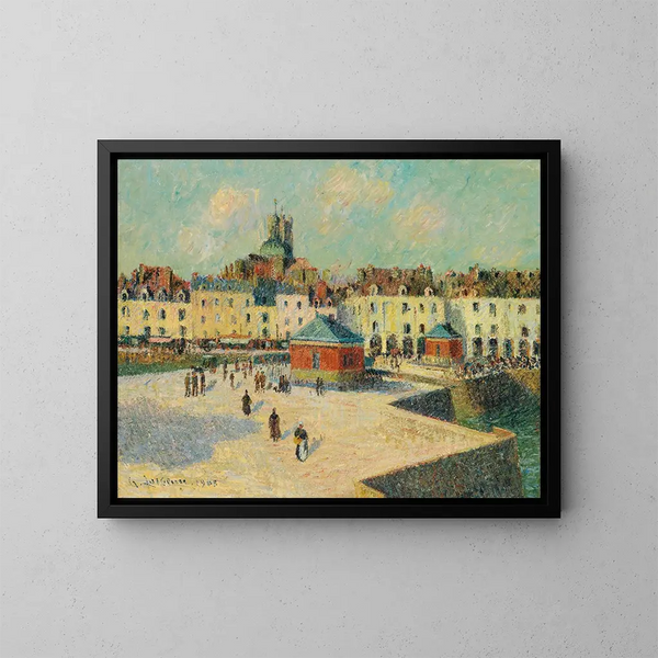 Dieppe, nabrzeże cumowania - Gustave Loiseau — oprawiony obraz na ścianie