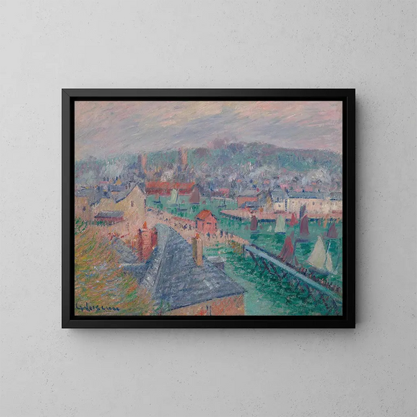 Le port de Fécamp, Normandie - Gustave Loiseau — oprawiony obraz na ścianie