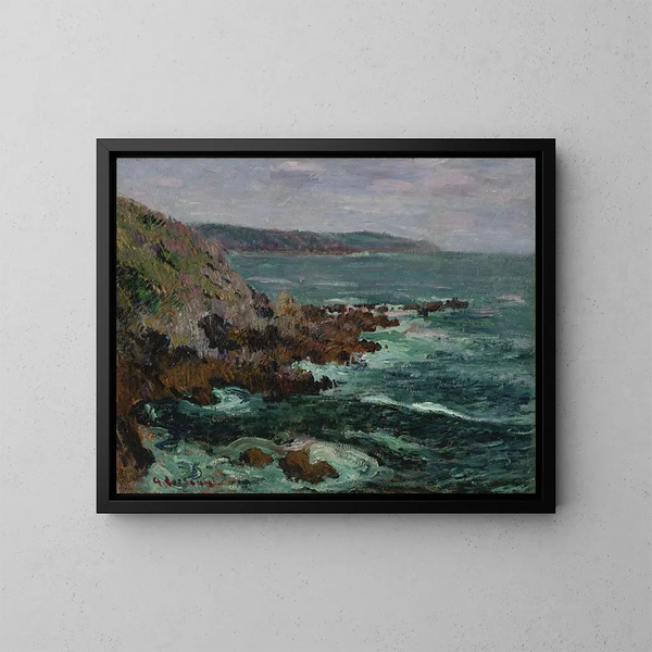 Skały nadmorskie w Bretanii - Gustave Loiseau — oprawiony obraz na ścianie