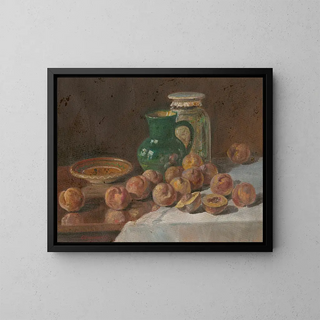 Dziewczyna z różami - Gustav Adolf Obendorf — oprawiony obraz na ścianie