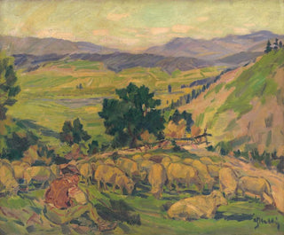 pejzaż z owcami - Gustav Mahler — widok dzieła