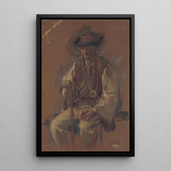 Portret mężczyzny stojącego w stroju ludowym - Gustav Mahler — oprawiony obraz na ścianie