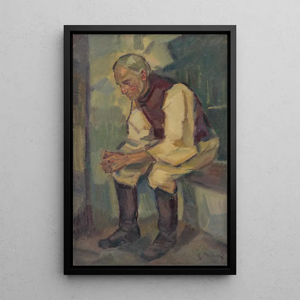 Studium starszego mężczyzny siedzącego - Gustav Mahler — oprawiony obraz na ścianie
