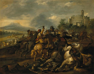 Gysbert Verhoek - A cavalry skirmish.webp