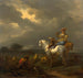 Przystanek polowania na sokolnika - Nicolaes Berchem — widok dzieła