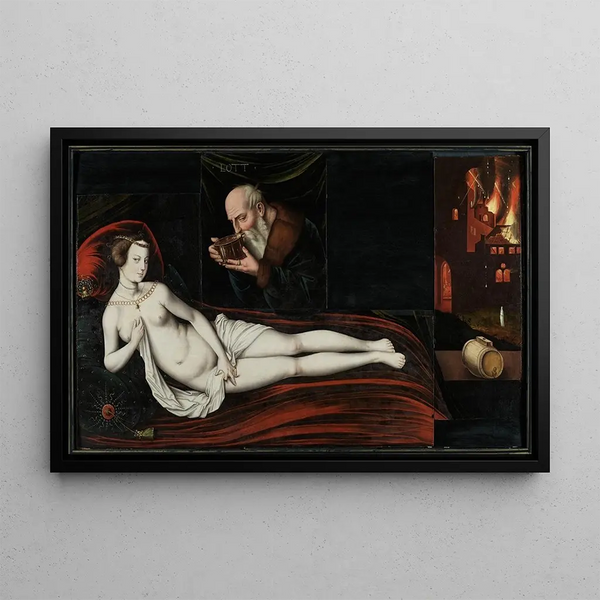Starsza córka Lota - Hans Baldung — oprawiony obraz na ścianie
