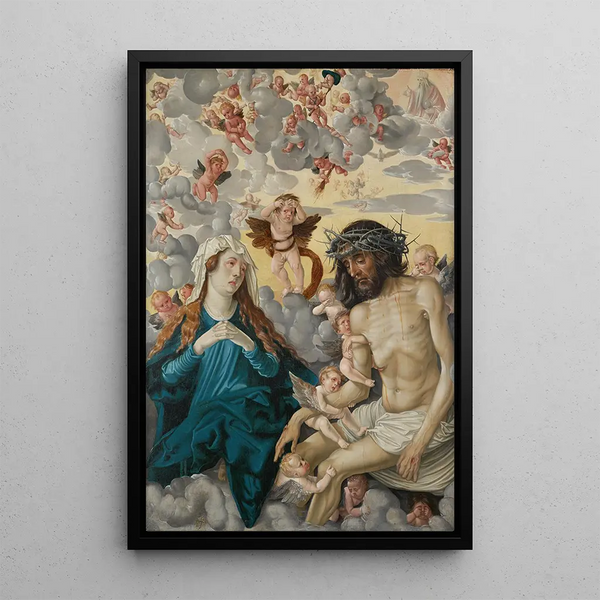 L'Homme de douleurs pleuré par Marie et les anges - Hans Baldung — oprawiony obraz na ścianie