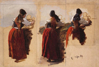 Hans Gude - Studies of a Woman from Rgen.webp