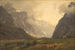 Les pics Troll à Romsdalen, le pied de Romsdalshorn à droite - Hans Gude — widok dzieła