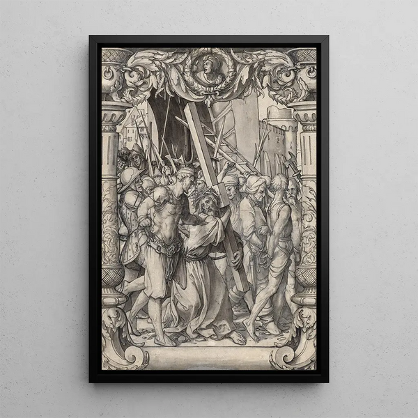 witrażowy z ukrzyżowaniem Chrystusa - Hans Holbein Młodszy — oprawiony obraz na ścianie