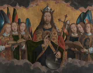 Boga Ojca z aniołami śpiewającymi - Hans Memling — widok dzieła