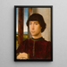 Portret młodego mężczyzny - Hans Memling — oprawiony obraz na ścianie