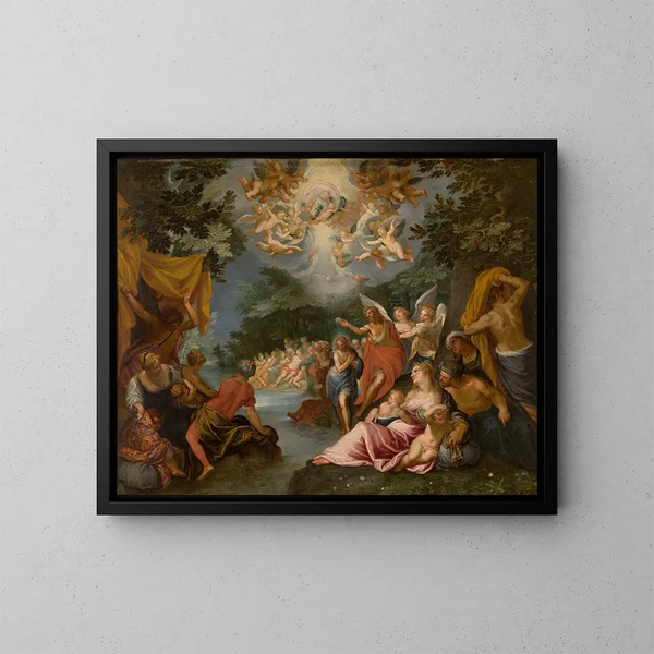 Le Baptême du Christ - Hans Rottenhammer — oprawiony obraz na ścianie