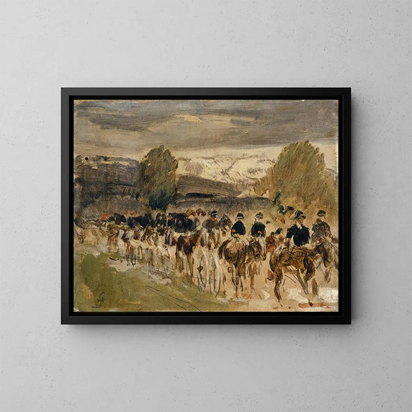L'artillerie de Neuchâtel en marche de Thun à Fribourg - Hans Sandreuter — oprawiony obraz na ścianie
