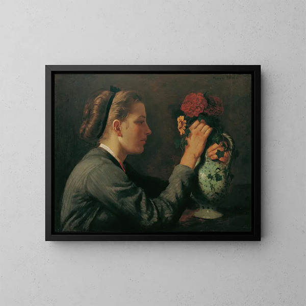 Agathe Thoma, siostra artysty - Hans Thoma — oprawiony obraz na ścianie