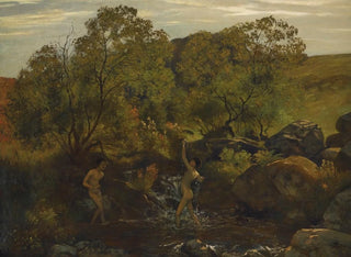 Młodzi chłopcy kąpiący się - Hans Thoma — widok dzieła