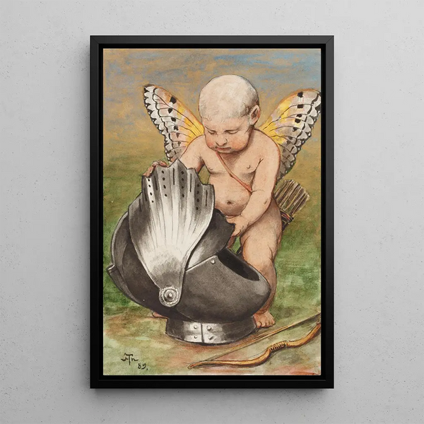 Cherubin z hełmem - Hans Thoma — oprawiony obraz na ścianie