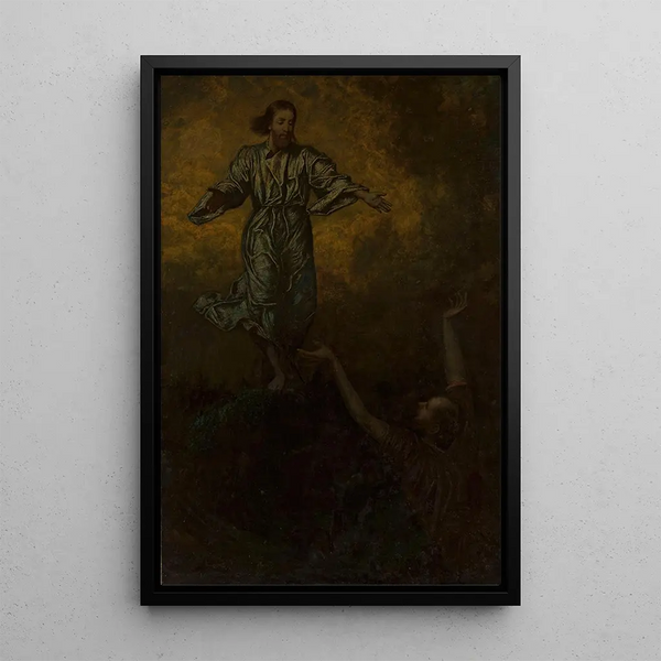 Chrystus i Święty Piotr - Hans Thoma — oprawiony obraz na ścianie
