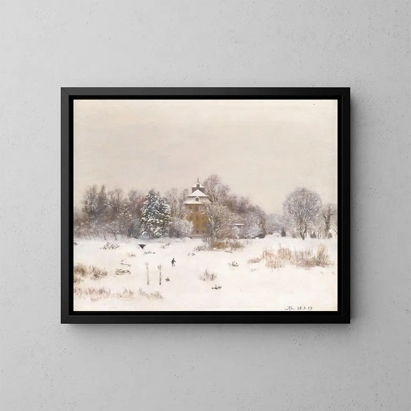 La lande près de Francfort en hiver - Hans Thoma — oprawiony obraz na ścianie