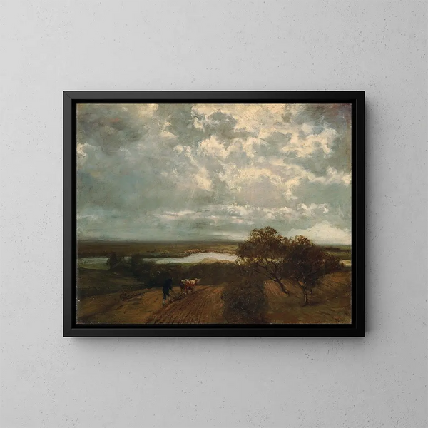 Krajobraz lądu stałego - Hans Thoma — oprawiony obraz na ścianie