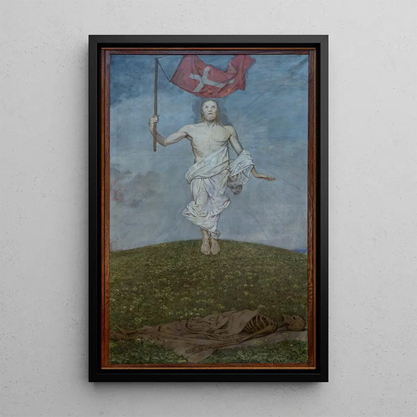 Triptyk Wielkanocny Zmartwychwstanie Chrystusa - Hans Thoma — oprawiony obraz na ścianie