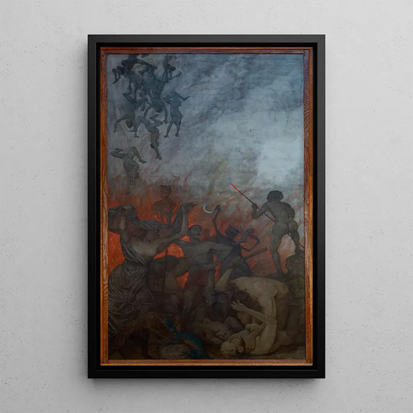 Triptyk Wielkanocny L'Enfer - Hans Thoma — oprawiony obraz na ścianie