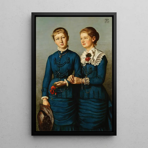 Portret dwóch córek rodziny Haag - Hans Thoma — oprawiony obraz na ścianie