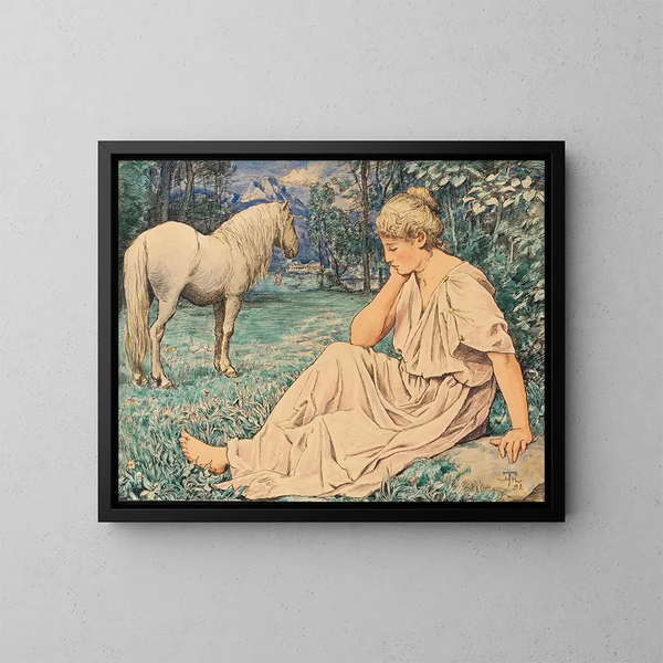 Moissis i siedzący - Hans Thoma — oprawiony obraz na ścianie