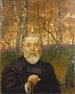 autoportret przed lasem brzóz - Hans Thoma — widok dzieła