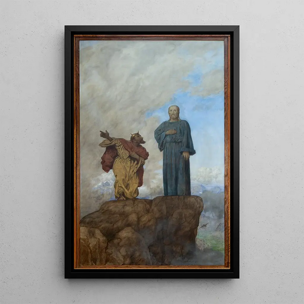 La Tentation du Christ - Hans Thoma — oprawiony obraz na ścianie