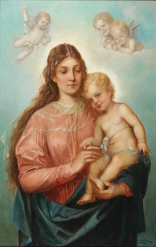 Hans Zatzka - Madonna With Christ Child And Putti.webp