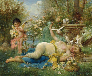 Wenus i Kupidyn - Hans Zatzka — widok dzieła