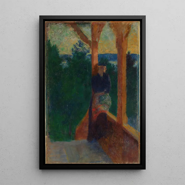 na werandzie - Harald Sohlberg — oprawiony obraz na ścianie