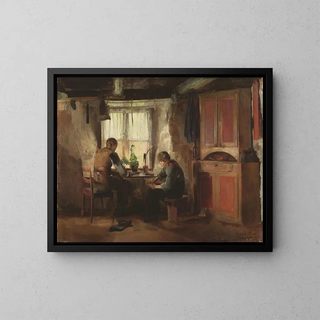 Szewc wiejski - Harriet Backer — oprawiony obraz na ścianie