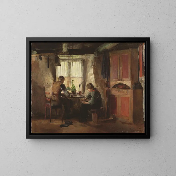 Szewc wiejski - Harriet Backer — oprawiony obraz na ścianie