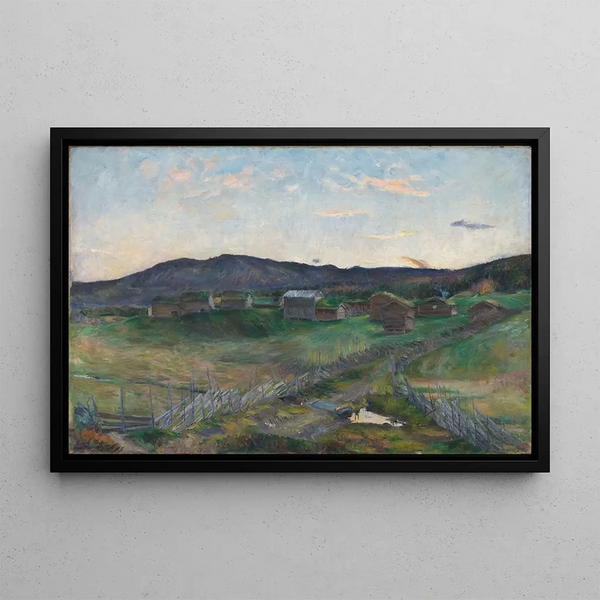 Jesień w Strølsjen - Harriet Backer — oprawiony obraz na ścianie