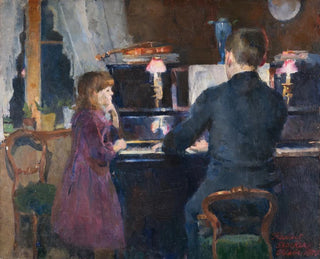 Wielki Brat gra - Harriet Backer — widok dzieła